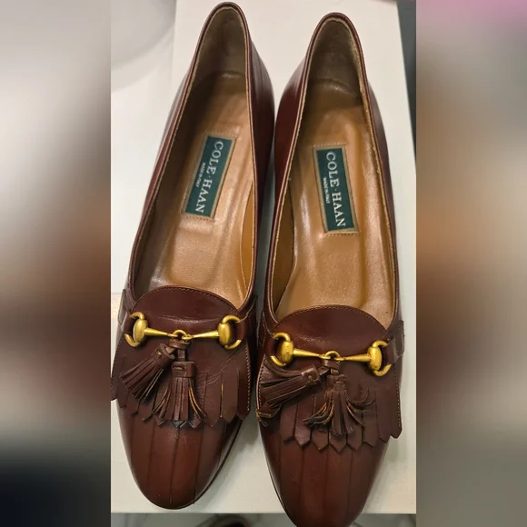 Cole Haan | Shoes | Cole Haan Brown Gold Loafers With  display picture 2